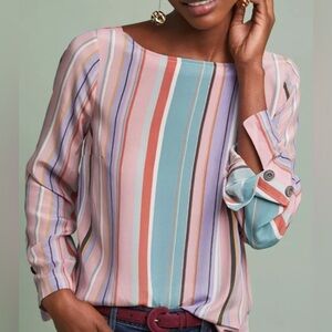 Maeve Florencia silk striped blouse, size 6